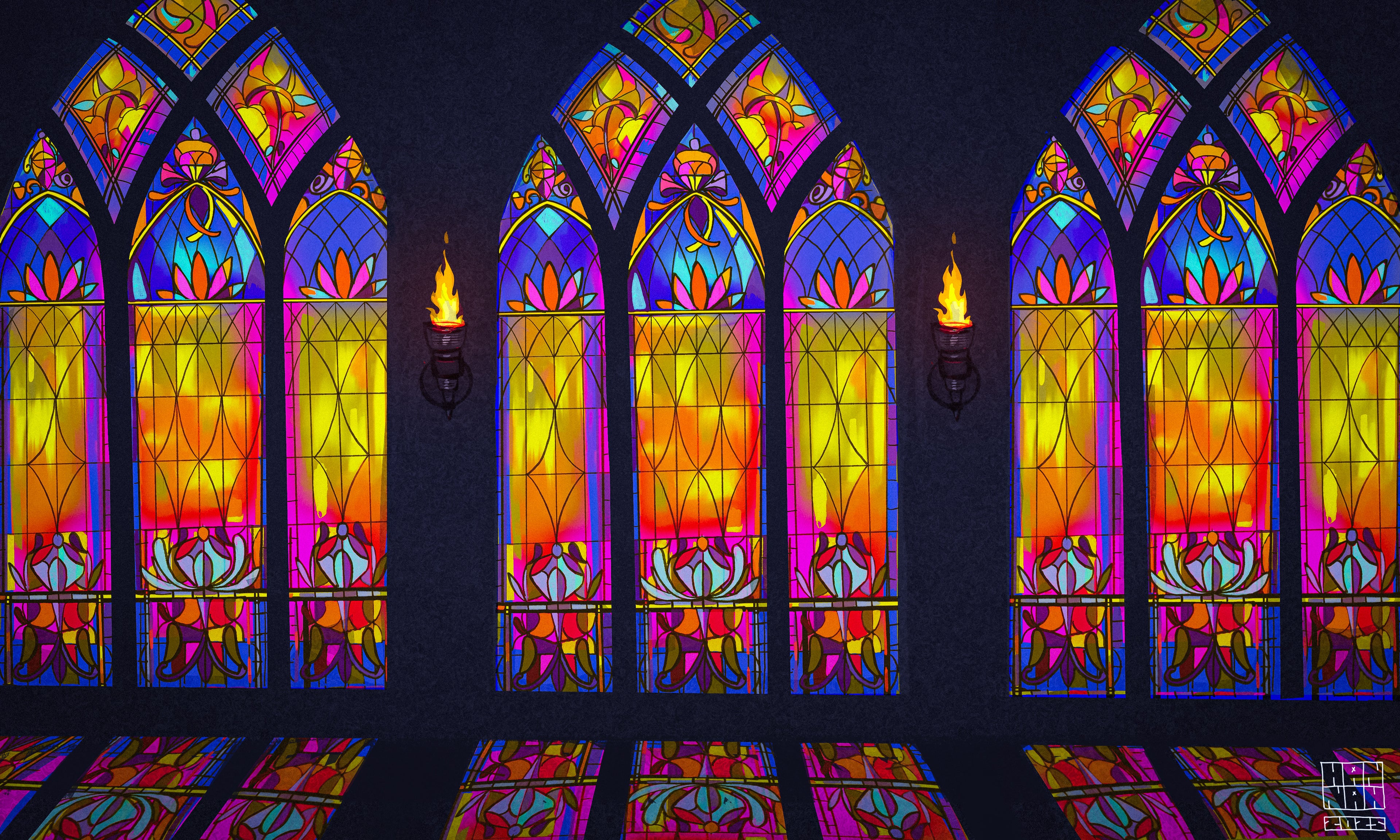 CASTLE HALLWAY 17" x 11"- PRINT