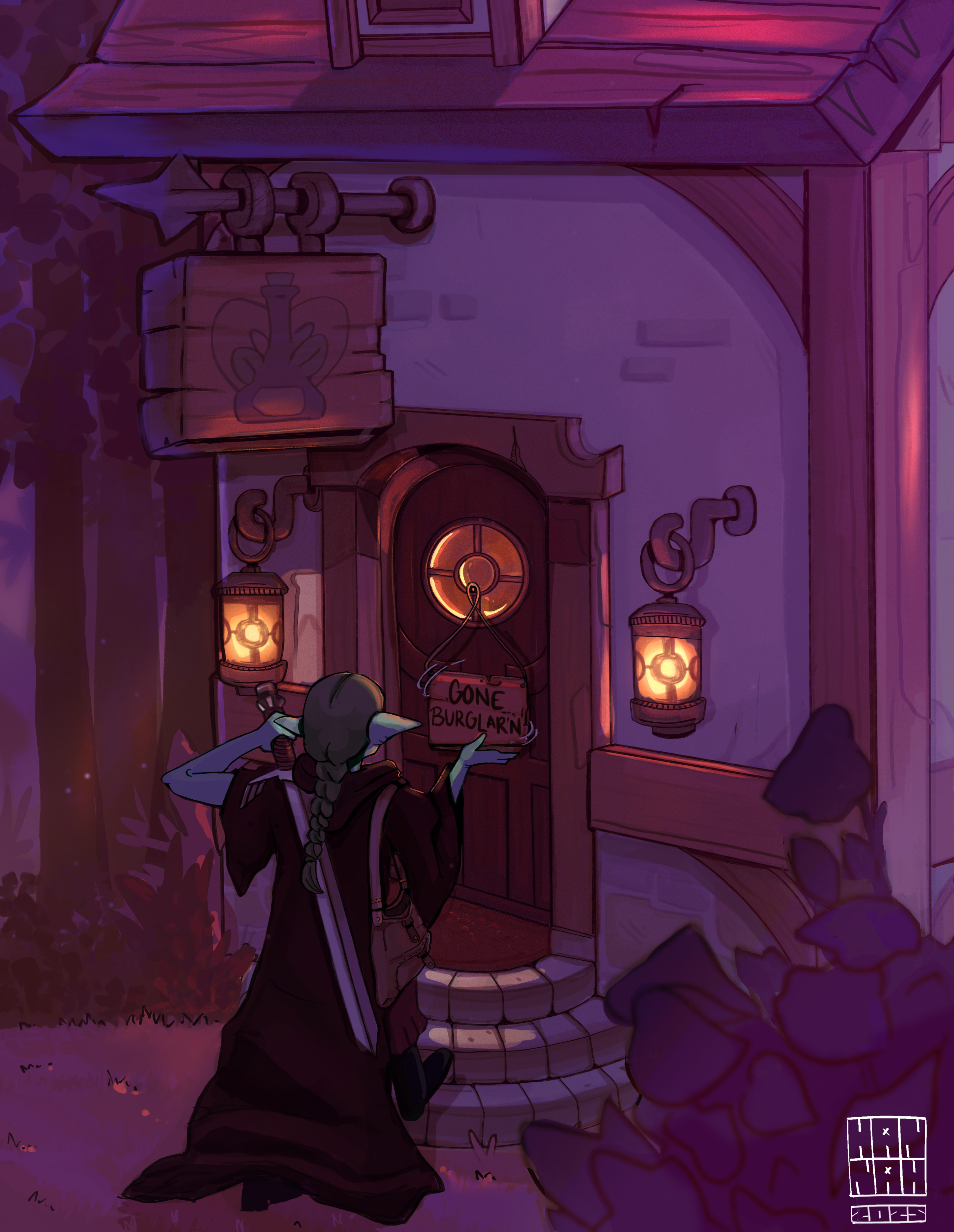 GONE BURGLAR'N 11"x 17"- Poster With Frame